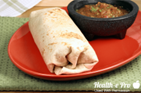 Beef and refried bean burrito