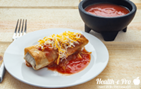Turkey and chicken carnitas burrito